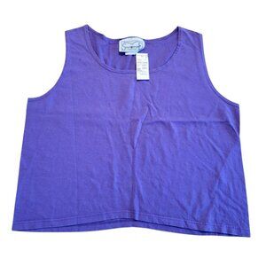 NWT Vintage Stratosphere Barbara Moss Preshrunk Cotton Purple Tank Top  OSFA NEW